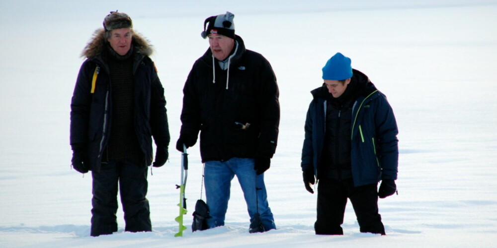 I NORGE: James May, Jeremy Clarkson og Richard Hammond koste seg mellom opptakene på Øyangen. I NORGE: James May, Jeremy Clarkson og Richard Hammond koste seg mellom opptakene på Øyangen.