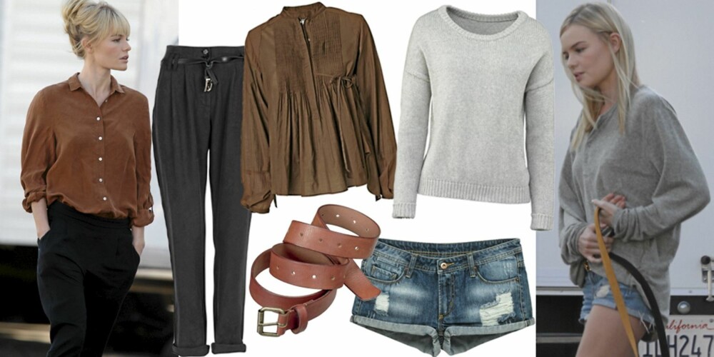 FRA VENSTRE: Bukse fra Bik Bok (kr 299), bluse fra by Malene Birger (kr 1499), belte fra Gina Tricot (kr 149), denimshorts fra Cubus (kr 249), genser fra Cubus (kr 249). FRA VENSTRE: Bukse fra Bik Bok (kr 299), bluse fra by Malene Birger (kr 1499), belte fra Gina Tricot (kr 149), denimshorts fra Cubus (kr 249), genser fra Cubus (kr 249).