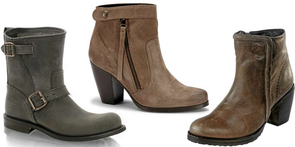 FRA VENSTRE: Prime Boots (kr 2795), DNA (kr 1195), Ellos (kr 549). FRA VENSTRE: Prime Boots (kr 2795), DNA (kr 1195), Ellos (kr 549).