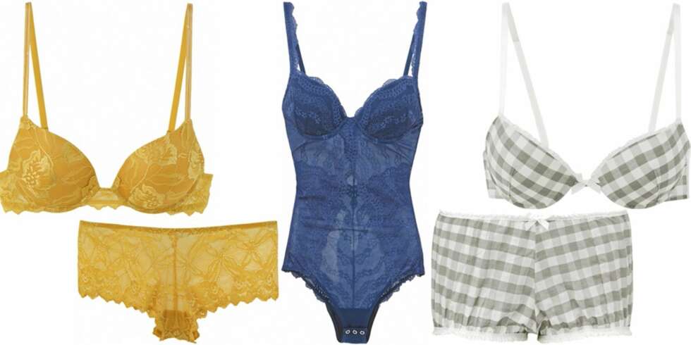FRA VENSTRE: Undertøysett fra After Eden (kr 699), body fra Valery (kr 1100), undertøysett fra Lindex (kr 349). FRA VENSTRE: Undertøysett fra After Eden (kr 699), body fra Valery (kr 1100), undertøysett fra Lindex (kr 349).