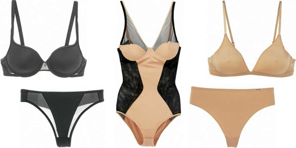 FRA VENSTRE: BH og triumph (kr 199 og kr 129), body fra Valery (kr 1600), undertøysett fra After Eden (kr 599). FRA VENSTRE: BH og triumph (kr 199 og kr 129), body fra Valery (kr 1600), undertøysett fra After Eden (kr 599).