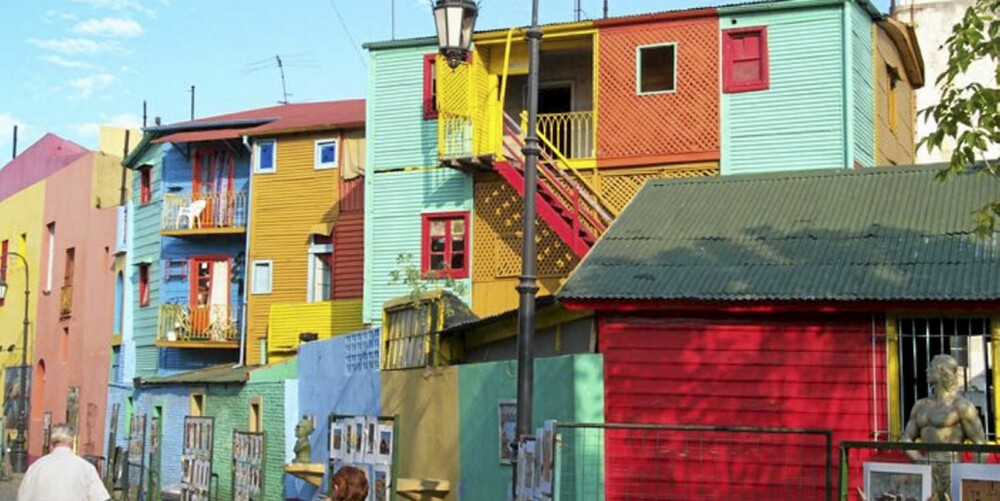 De fargerike husene i La Boca. De fargerike husene i La Boca.