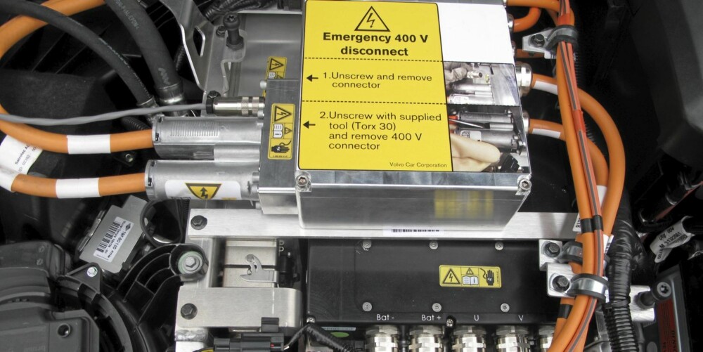 STRØMFØRENDE: Under panseret på C30 Electric ligger en elmotor. FOTO: Geir Svardal STRØMFØRENDE: Under panseret på C30 Electric ligger en elmotor. FOTO: Geir Svardal