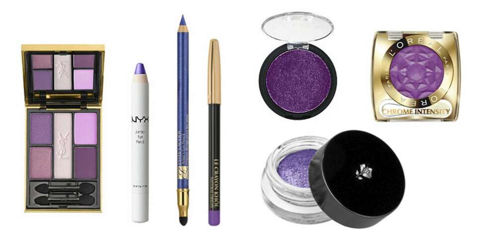 FRA VESNTRE: Øyenskyggepalett fra YSL i Indian Pink (kr 470), kremskyggeblyant fra NYX i Purple (kr 99), kajal fra Estée Lauder i (kr 195), kajal fra Lancôme i Ultra Lavande ( kr 125), øyenskygge fra Nouba (kr 199) og kremskygge fra Lancôme i fargen Ultra Lavande (kr 270) og øyenskygge fra L'Oréal Paris i Purple Obsession (kr 99). FRA VESNTRE: Øyenskyggepalett fra YSL i Indian Pink (kr 470), kremskyggeblyant fra NYX i Purple (kr 99), kajal fra Estée Lauder i (kr 195), kajal fra Lancôme i Ultra Lavande ( kr 125), øyenskygge fra Nouba (kr 199) og kremskygge fra Lancôme i fargen Ultra Lavande (kr 270) og øyenskygge fra L'Oréal Paris i Purple Obsession (kr 99).