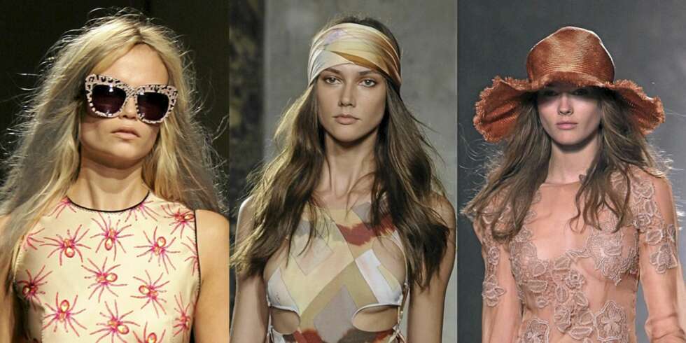 TRENDY TILBEHØR: Kule solbriller fra Giles, bandana fra Pucci og hatt fra Alberta Ferretti. TRENDY TILBEHØR: Kule solbriller fra Giles, bandana fra Pucci og hatt fra Alberta Ferretti.