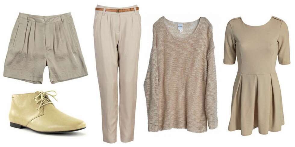 BEIGE FAVORITTER: Shorts fra Monki (kr 300), sko fra Vagabond (kr 799), bukse fra Bik Bok (kr 299), genser fra Monki (kr 300) og kjole fra Club L (kr 299). BEIGE FAVORITTER: Shorts fra Monki (kr 300), sko fra Vagabond (kr 799), bukse fra Bik Bok (kr 299), genser fra Monki (kr 300) og kjole fra Club L (kr 299).