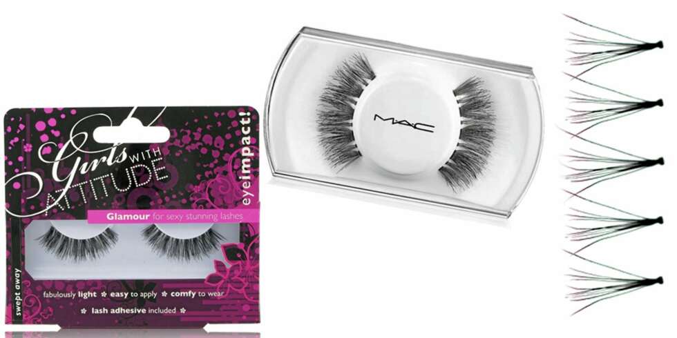 LØSVIPPER: Girls with Atttude Glamour løsvipper (kr 59), MAC løsvipper (kr 110), Nyx Cosmetics punktvipper(kr 105). LØSVIPPER: Girls with Atttude Glamour løsvipper (kr 59), MAC løsvipper (kr 110), Nyx Cosmetics punktvipper(kr 105).