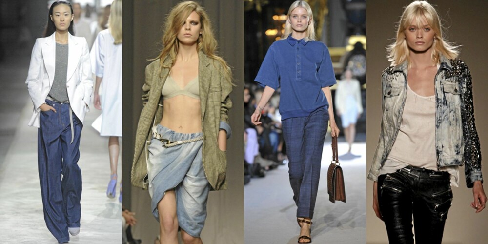 PÅ CATWALKEN: Dries Van Noten, Iceberg, Stella McCartney og Balmain har alle inkludert denimplagg i sine kolleksjoner for sesongen. PÅ CATWALKEN: Dries Van Noten, Iceberg, Stella McCartney og Balmain har alle inkludert denimplagg i sine kolleksjoner for sesongen.