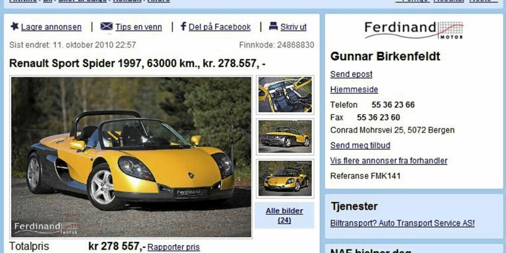 FRANSK: Renault Spider FRANSK: Renault Spider