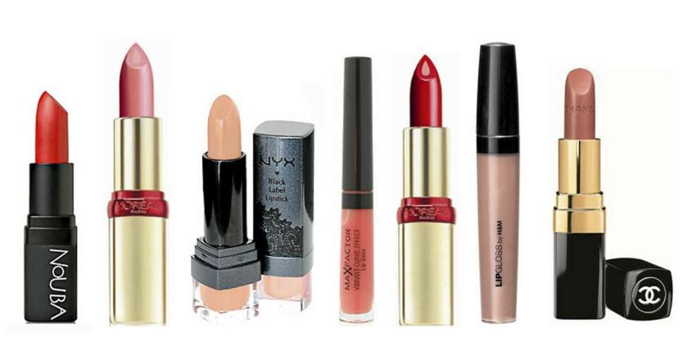 FRA VENSTRE: Leppestift fra Nouba i fargen 326 (kr 175), L'Oréal Color Riche (kr 139), NYX i Satin (kr 125) og Max Factor i Vibrant (kr 115), L'Oréal Color Riche (kr 139), lipgloss fra HM (kr 39,50), Rouge Coco Hydrating i Chintz (kr 260). FRA VENSTRE: Leppestift fra Nouba i fargen 326 (kr 175), L'Oréal Color Riche (kr 139), NYX i Satin (kr 125) og Max Factor i Vibrant (kr 115), L'Oréal Color Riche (kr 139), lipgloss fra HM (kr 39,50), Rouge Coco Hydrating i Chintz (kr 260).