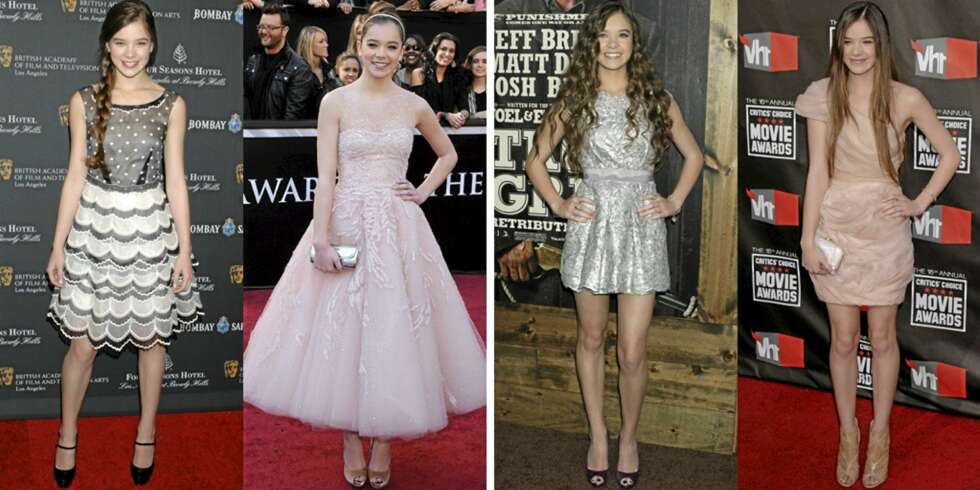 FASHIONISTA: Hailee Steinfeld i designerkjoler fra henholdsvis Marc Jacobs, Marchesa, Moschino og Marchesa. FASHIONISTA: Hailee Steinfeld i designerkjoler fra henholdsvis Marc Jacobs, Marchesa, Moschino og Marchesa.