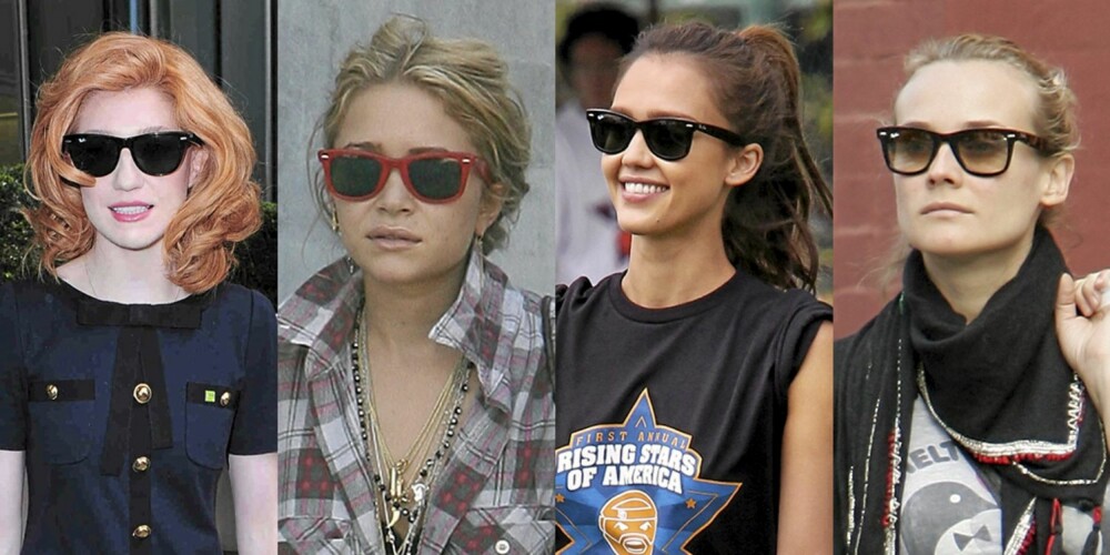 FAVORITT: Nicola Roberts, Ashley Olsen, Jessica Alba og Diane Kruger blir ofte sett i Wayfarers. FAVORITT: Nicola Roberts, Ashley Olsen, Jessica Alba og Diane Kruger blir ofte sett i Wayfarers.