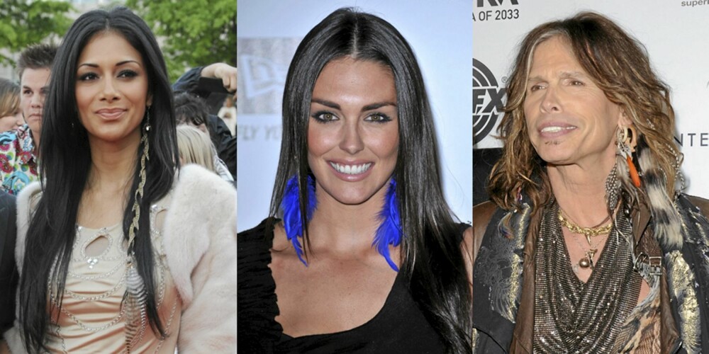 FJÆRPYNT: Nicole Scherzinger, Taylor Cole og Steven Tyler har kastet seg over fjærmoten. FJÆRPYNT: Nicole Scherzinger, Taylor Cole og Steven Tyler har kastet seg over fjærmoten.