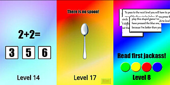 VANSKELIG: Impossible Level Game er ikke umulig, men det er til tider veldig vanskelig. Her må du tenke ut av boksen for å løse oppgavene. VANSKELIG: Impossible Level Game er ikke umulig, men det er til tider veldig vanskelig. Her må du tenke ut av boksen for å løse oppgavene.