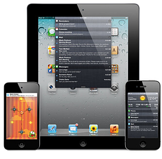 VARSLINGSSYSTEM: iOS 5 har en ny måte å varsle deg om nye meldinger, e-poster og annet. Systemet er nesten likt som Android sitt. VARSLINGSSYSTEM: iOS 5 har en ny måte å varsle deg om nye meldinger, e-poster og annet. Systemet er nesten likt som Android sitt.