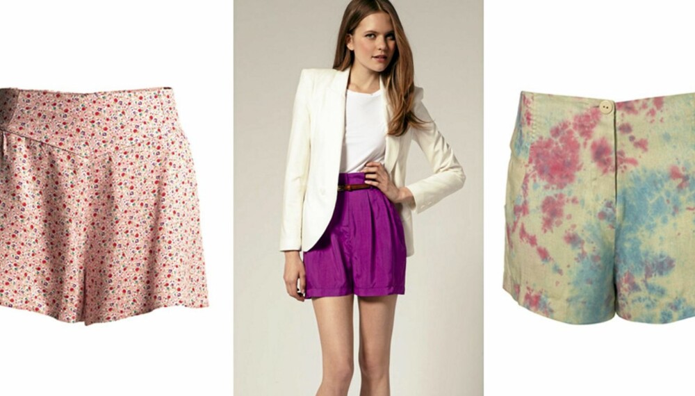KORT OG TRENDY: Skal du kjøpe deg ett nytt plagg denne sesongen, bør det bli en shorts. Fra venstre en shorts fra Lindex (kr 199), lilla fra Asos (kr 265), og batikkmønstret fra Topshop (kr 298). KORT OG TRENDY: Skal du kjøpe deg ett nytt plagg denne sesongen, bør det bli en shorts. Fra venstre en shorts fra Lindex (kr 199), lilla fra Asos (kr 265), og batikkmønstret fra Topshop (kr 298).