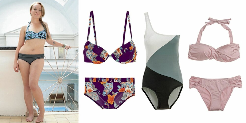 A-FORM: Luna Anette Løndal har en A-formet figur, og kan bruke bikini fra Sunseeker (kr 545 for overdel og 445 for underdel), badedrakt fra Lindex (kr 249) og rosa bikini fra Lindex (kr 149 for overdel og 129 for underdel.) A-FORM: Luna Anette Løndal har en A-formet figur, og kan bruke bikini fra Sunseeker (kr 545 for overdel og 445 for underdel), badedrakt fra Lindex (kr 249) og rosa bikini fra Lindex (kr 149 for overdel og 129 for underdel.)