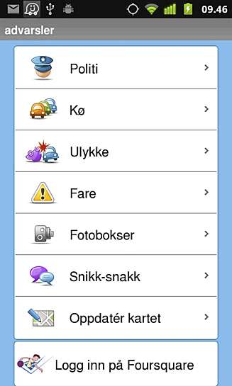 VARSLE: Velger du å varsle om en hendelse, har Waze en enkel guide som gjør at varselet blir så presis som mulig. VARSLE: Velger du å varsle om en hendelse, har Waze en enkel guide som gjør at varselet blir så presis som mulig.