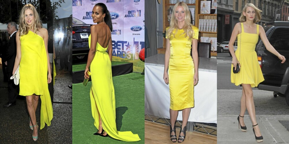 GÅR FOR GULT: Donna Air, Kerry Washington, Gwyneth Paltrow og Leelee Sobieski. GÅR FOR GULT: Donna Air, Kerry Washington, Gwyneth Paltrow og Leelee Sobieski.