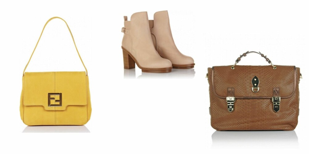 Knallgul Fendi, ankelboots fra Acne og vesken Tilly fra Mulberry. Alt på salg. Knallgul Fendi, ankelboots fra Acne og vesken Tilly fra Mulberry. Alt på salg.
