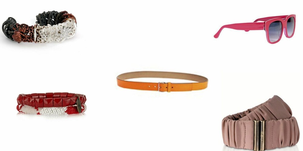 Armbånd fra J.Dauphin og Isabel Marant, belte fra Jil Sander og See by Chloé. Briller fra Thierry Lasry. Alt på salg. Armbånd fra J.Dauphin og Isabel Marant, belte fra Jil Sander og See by Chloé. Briller fra Thierry Lasry. Alt på salg.