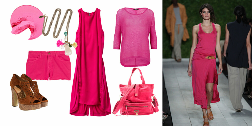 KOMBINER MED SKINN: Michael Kors kombinerer rosa med brune skinndetaljer. Blush fra MNY, kr 49. Smykke fra Isabel Marant, kr 1500. Kjole fraH&M, kr 299. Genser fra Bik Bok, kr 149. Shorts fra Current/Elliot, kr 1400. Sko fra H&M, kr 499. Veske fra La Redoute, kr 749. KOMBINER MED SKINN: Michael Kors kombinerer rosa med brune skinndetaljer. Blush fra MNY, kr 49. Smykke fra Isabel Marant, kr 1500. Kjole fraH&M, kr 299. Genser fra Bik Bok, kr 149. Shorts fra Current/Elliot, kr 1400. Sko fra H&M, kr 499. Veske fra La Redoute, kr 749.