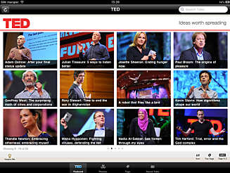 SPENNENDE: TED er kanskje den mest spennende appen du får til iPad. Her kan du lære om nye oppfinnelser og idéer i et stort arkiv av videoer. SPENNENDE: TED er kanskje den mest spennende appen du får til iPad. Her kan du lære om nye oppfinnelser og idéer i et stort arkiv av videoer.