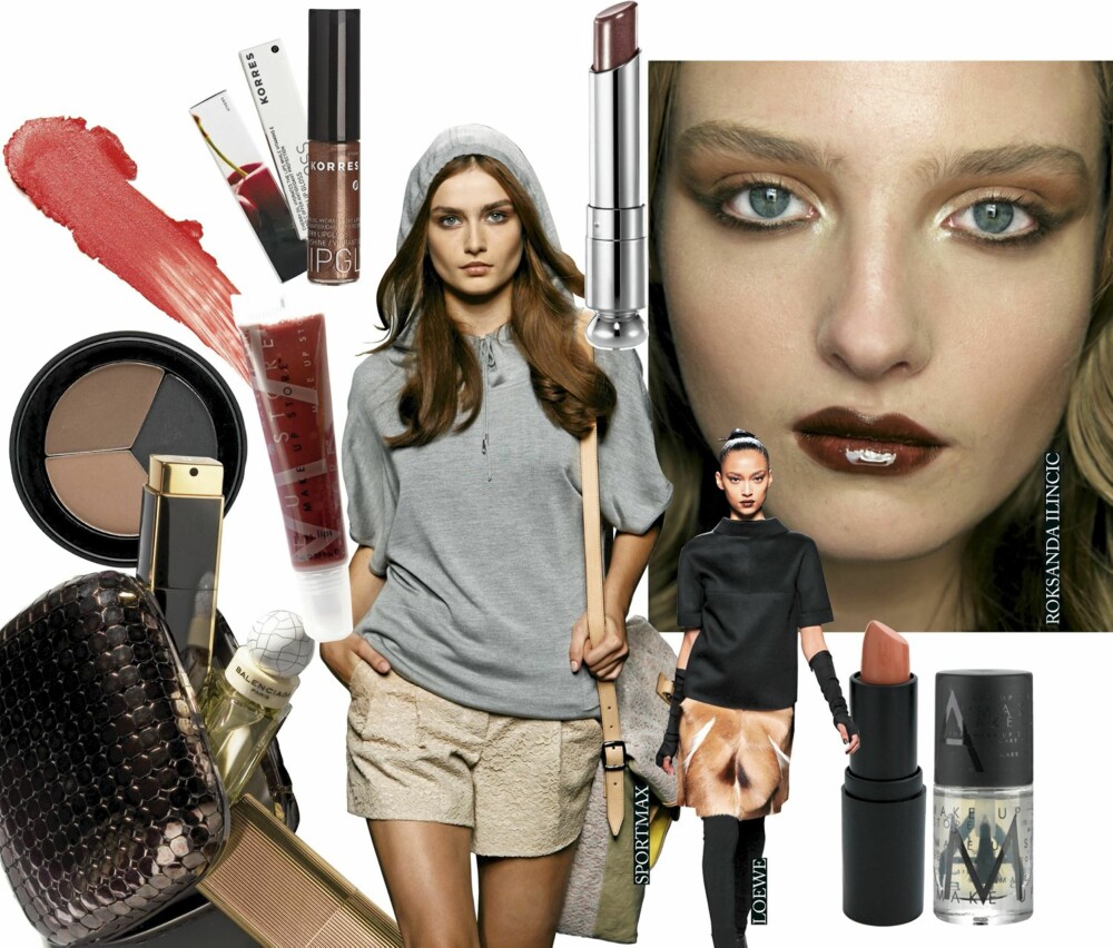 HØSTENS MAKEUP: Fra venstre: Korreks Cherry Lip gloss i fargen Golden Brown, kr 159,- Dior Addict leppestift i fargen 612, kr 265,- Make Up Store Tri Brown, øyebrynsfarge kr 185,- Make Up Store gloss lips i fargen made, kr 145,- Make Up Store matt leppestift i fargen invisible, kr 170,- Make Up Store leppestift forsegler, kr 175,- HØSTENS MAKEUP: Fra venstre: Korreks Cherry Lip gloss i fargen Golden Brown, kr 159,- Dior Addict leppestift i fargen 612, kr 265,- Make Up Store Tri Brown, øyebrynsfarge kr 185,- Make Up Store gloss lips i fargen made, kr 145,- Make Up Store matt leppestift i fargen invisible, kr 170,- Make Up Store leppestift forsegler, kr 175,-