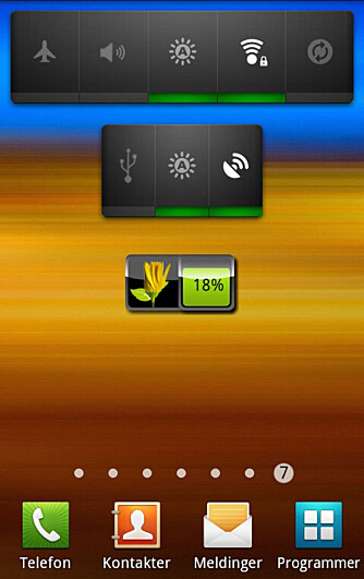 FULL KONTROLL: Free Power Widget lar deg legge en rekke innstillinger på startskjermen, mens batterispareren viser hvor mye strøm du har og kan aktivere strømsparingsmodus. FULL KONTROLL: Free Power Widget lar deg legge en rekke innstillinger på startskjermen, mens batterispareren viser hvor mye strøm du har og kan aktivere strømsparingsmodus.