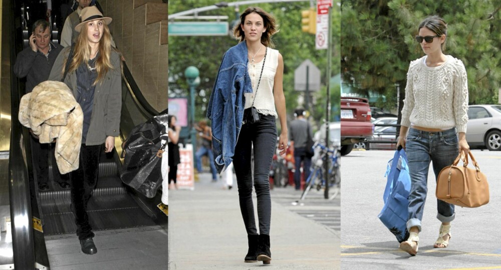 WHITNEY; ALEXA OG RACHEL: Whitney Port i oversized militærjakke, hatt og denimskjorte-alle plagg du kan finne hos kjæresten. Alexa Chung med denimjakken til kjæresten Alex Turner. Rachel Bilson er stadig å se i store boyfriendjeans. WHITNEY; ALEXA OG RACHEL: Whitney Port i oversized militærjakke, hatt og denimskjorte-alle plagg du kan finne hos kjæresten. Alexa Chung med denimjakken til kjæresten Alex Turner. Rachel Bilson er stadig å se i store boyfriendjeans.