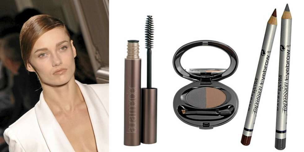 YVES SAINT LAURENT: Laura Mercier Eye brow gel (kr 200), Shiseido Eyebrow compact (kr 305) og Maybelline Expression Eyebrow (kr 92). YVES SAINT LAURENT: Laura Mercier Eye brow gel (kr 200), Shiseido Eyebrow compact (kr 305) og Maybelline Expression Eyebrow (kr 92).