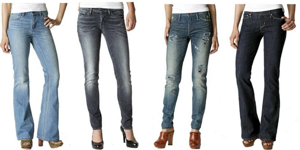 LEVI'S:Levi's kommer har kommet med endel slengbukser denne sesongen, men du finner også skinny jeans. Fra Venstre: Levi's Vintage Flare (kr423), Levi's Moderne Slight Curve Skinny Jeans (kr 531), Levi's Blanket Lines Skinny Jeans (kr 695), Levi's Curve Flare (kr 369). LEVI'S:Levi's kommer har kommet med endel slengbukser denne sesongen, men du finner også skinny jeans. Fra Venstre: Levi's Vintage Flare (kr423), Levi's Moderne Slight Curve Skinny Jeans (kr 531), Levi's Blanket Lines Skinny Jeans (kr 695), Levi's Curve Flare (kr 369).