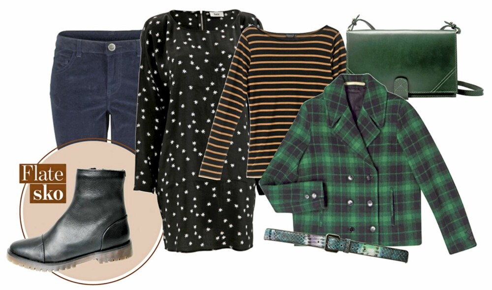 FLATE SKO: Skinnsko fra Whyred, kr 3000,- Bukse fra Day Birger et Mikkelsen, kr 1299,- Kjole med stjernemønster fra BZR, kr 1099,- Genser fra Filippa K, kr 600,- Rutete jakke fra Whyred, kr 4900,- Veske fra Zara, kr 399,- FLATE SKO: Skinnsko fra Whyred, kr 3000,- Bukse fra Day Birger et Mikkelsen, kr 1299,- Kjole med stjernemønster fra BZR, kr 1099,- Genser fra Filippa K, kr 600,- Rutete jakke fra Whyred, kr 4900,- Veske fra Zara, kr 399,-