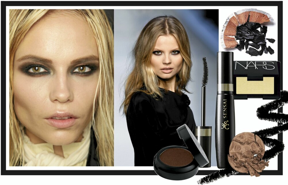 SOTEDE ØYNE: Roberto Cavalli var en av designerne som viste sexy sotede øyne på catwalken. Av produkter ser du kajal fra The Body Shop i fargen Black, kr 98. Highlighter fra Nars, kr 189. Brun matt øyenskygge fra Make Up Store i fargen Brownie, kr 140. Metallisk øyenskygge kalt Mono Chrome Shine, fra L'Oréal Paris, kr 105 . Kanebo Sensai 38 grader Mascara, kr 275. SOTEDE ØYNE: Roberto Cavalli var en av designerne som viste sexy sotede øyne på catwalken. Av produkter ser du kajal fra The Body Shop i fargen Black, kr 98. Highlighter fra Nars, kr 189. Brun matt øyenskygge fra Make Up Store i fargen Brownie, kr 140. Metallisk øyenskygge kalt Mono Chrome Shine, fra L'Oréal Paris, kr 105 . Kanebo Sensai 38 grader Mascara, kr 275.