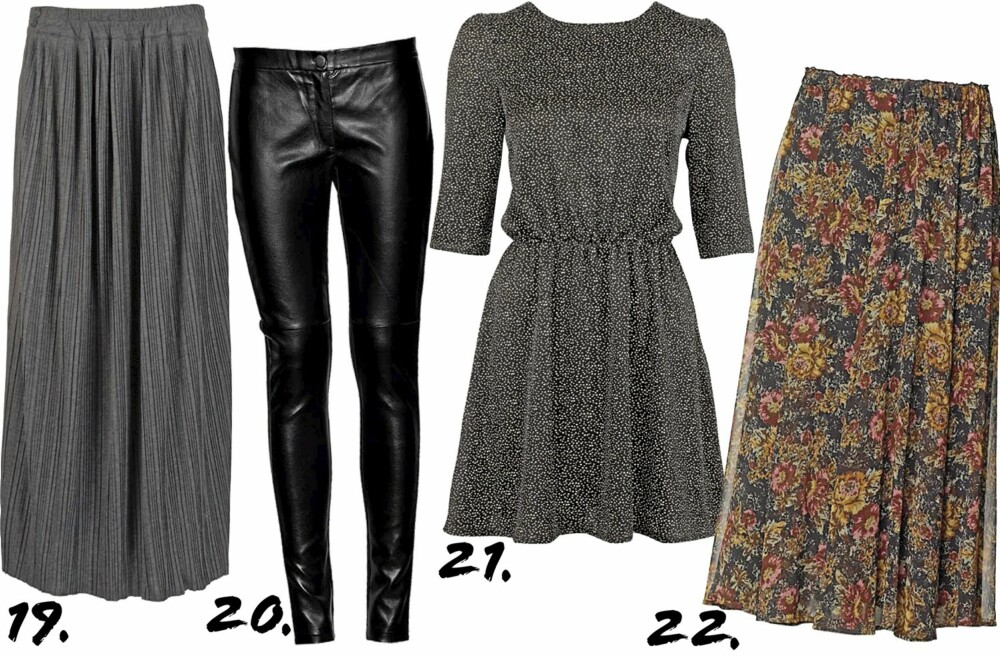 TRENDKUPP: 19. Skjørt fra Vero Moda (kr 499) 20. Bukser fra JC (kr 349) 21. Kjole fra Bik Bok (kr 349) 22. Skjørt fra MQ (kr 399) TRENDKUPP: 19. Skjørt fra Vero Moda (kr 499) 20. Bukser fra JC (kr 349) 21. Kjole fra Bik Bok (kr 349) 22. Skjørt fra MQ (kr 399)