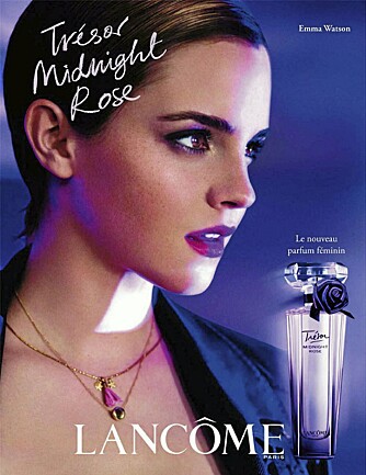 Emma Watson er Lancômes nye ansikt. Her i en kampanje for den nye duften Trésor Midnight Rose. Emma Watson er Lancômes nye ansikt. Her i en kampanje for den nye duften Trésor Midnight Rose.