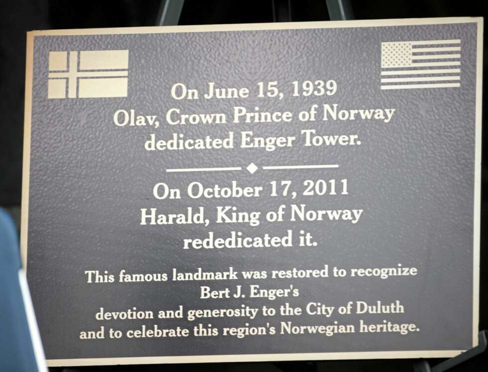 Enger Tower ble dedikert til kronprins Olav og kronprinsesse Märtha, da de var her på besøk i 1939. Enger Tower ble dedikert til kronprins Olav og kronprinsesse Märtha, da de var her på besøk i 1939.