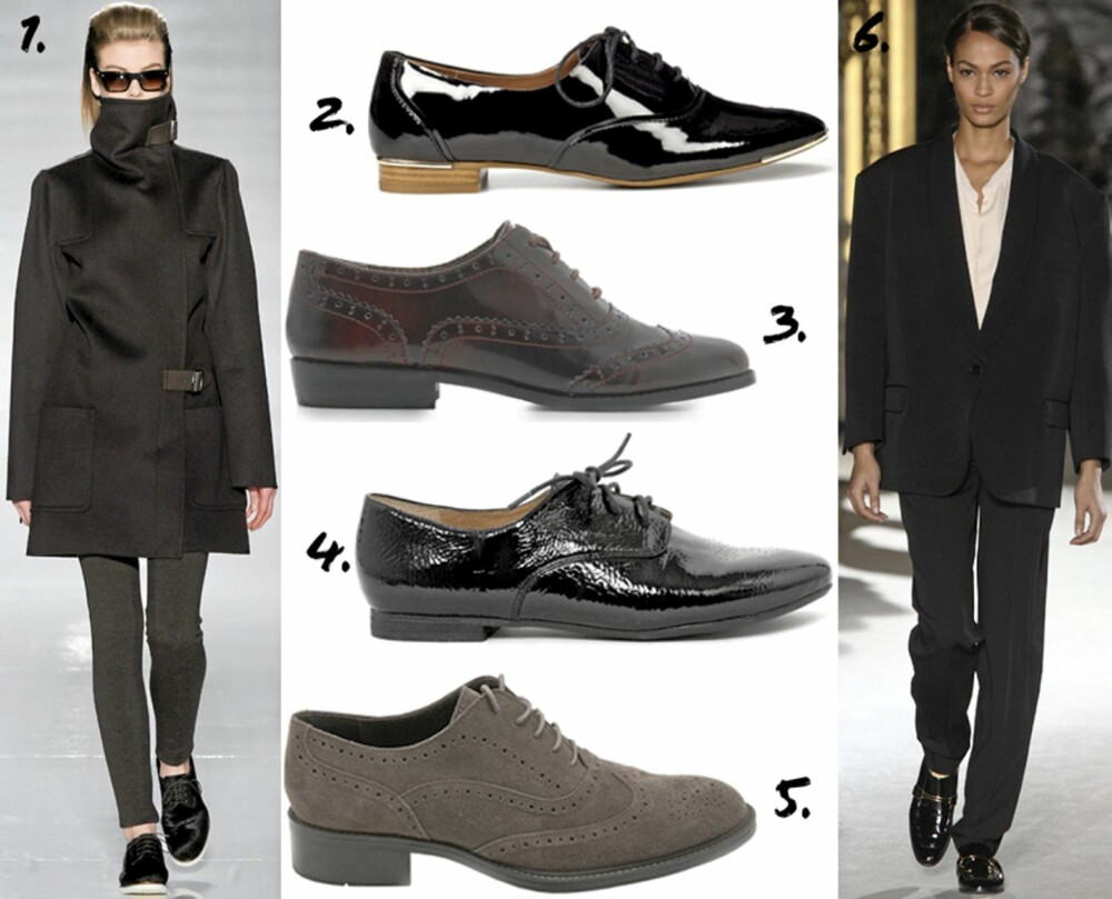 HERREINSPIRERTE SKO: 1. På catwalken til Max Mara 2. Zara (kr 599) 3. Aldo (kr 899) 4. Bianco (kr 450) 5. Benetton (kr 1249) 6. På catwalken til Stella McCartney HERREINSPIRERTE SKO: 1. På catwalken til Max Mara 2. Zara (kr 599) 3. Aldo (kr 899) 4. Bianco (kr 450) 5. Benetton (kr 1249) 6. På catwalken til Stella McCartney