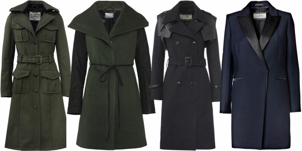 FRA VENSTRE: Pepe Jeans (kr 2299), Samsøe & Samsøe (kr 1900), By Malene Birger (kr 5699), By Malene Birger (kr 3999). FRA VENSTRE: Pepe Jeans (kr 2299), Samsøe & Samsøe (kr 1900), By Malene Birger (kr 5699), By Malene Birger (kr 3999).