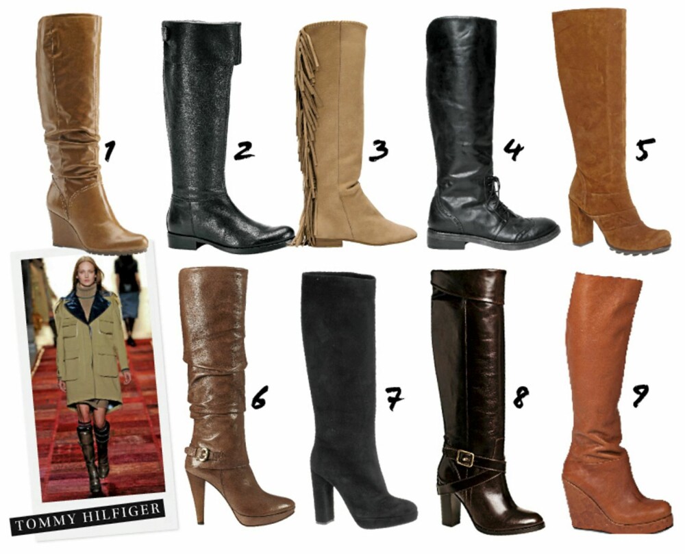 KNEHØYE STØVLETTER: 1. Clarks (kr 1899) 2. DNA (kr 1699) 3. Zara (kr 1395) 4. Sand (kr 2895) 5. Don Donna (kr 1895) 6.Geox (kr 1800) 7. Rizzo (kr 2995) 8. by Malene Birger (kr 3599) 9. Nina Jarebrink (kr 3899) KNEHØYE STØVLETTER: 1. Clarks (kr 1899) 2. DNA (kr 1699) 3. Zara (kr 1395) 4. Sand (kr 2895) 5. Don Donna (kr 1895) 6.Geox (kr 1800) 7. Rizzo (kr 2995) 8. by Malene Birger (kr 3599) 9. Nina Jarebrink (kr 3899)