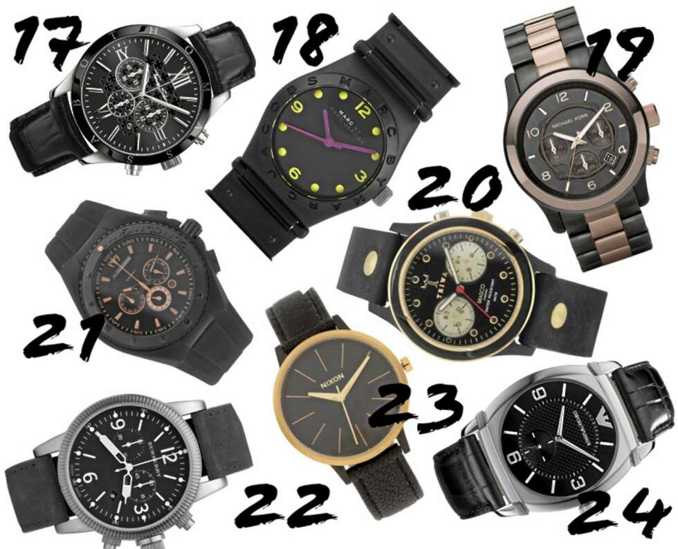 KLOKKETRO: Thomas Sabo (kr 2980) 18. Marc by Marc Jacobs (kr 2215) 19. Michael Kors (kr 8189) 20. Triwa (kr 1795) 21. Techno Marine (kr 4990) 22. Burberry (kr 5990) 23. Nixon (kr 1400) 24. Armani (kr 2270) KLOKKETRO: Thomas Sabo (kr 2980) 18. Marc by Marc Jacobs (kr 2215) 19. Michael Kors (kr 8189) 20. Triwa (kr 1795) 21. Techno Marine (kr 4990) 22. Burberry (kr 5990) 23. Nixon (kr 1400) 24. Armani (kr 2270)