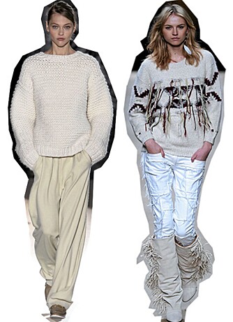 STRIKK PÅ CATWALKEN: Her viser Stella McCartney (t.v.) og Isabel Marant (t.h.) eksempler på hvordan du kan style strikkegenseren. STRIKK PÅ CATWALKEN: Her viser Stella McCartney (t.v.) og Isabel Marant (t.h.) eksempler på hvordan du kan style strikkegenseren.