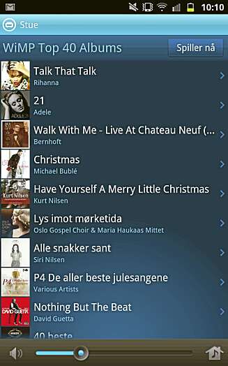 ANDROID: Den nye Sonos-appen for Android virker stabil og gir tilgang til alt du har på Wimp av spillelister og redaksjonelle anbefalinger. ANDROID: Den nye Sonos-appen for Android virker stabil og gir tilgang til alt du har på Wimp av spillelister og redaksjonelle anbefalinger.