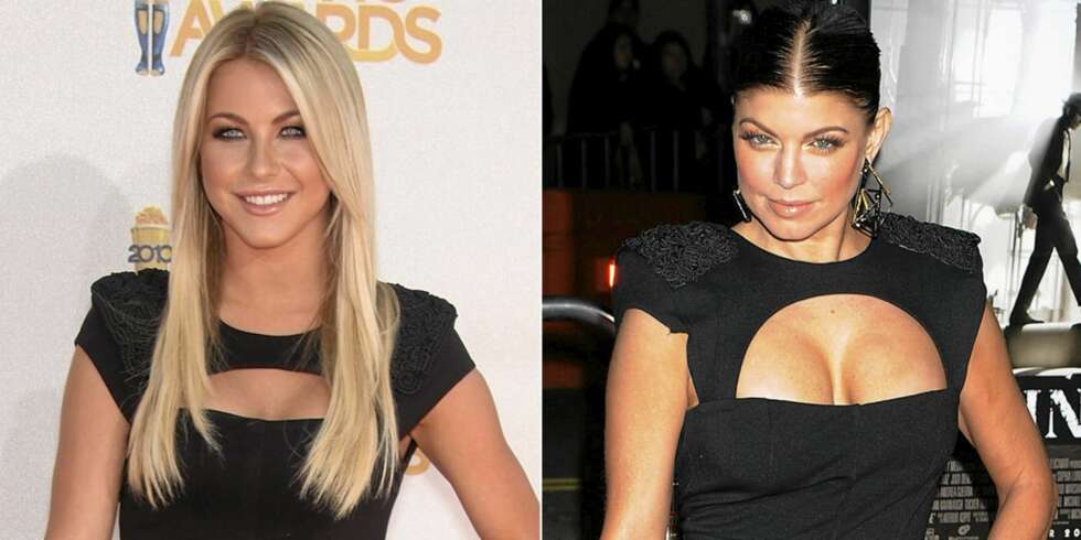 HVEM KLER KJOLEN BEST?: Julianne Hough og Fergie i samme kjole. HVEM KLER KJOLEN BEST?: Julianne Hough og Fergie i samme kjole.