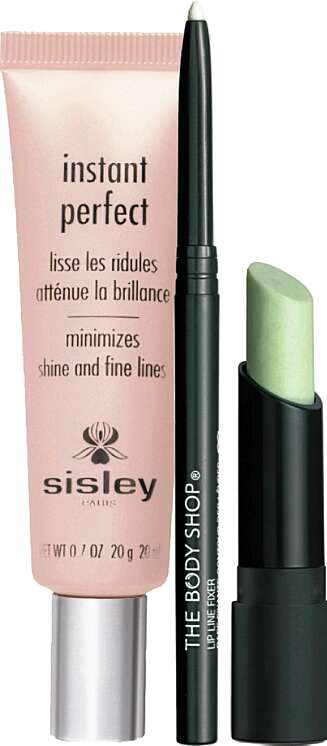 DET LILLE EKSTRA: Sisley Instant Perfect, 20 ml, kr 400,- Lip Line Fixer fra The Body Shop, kr 109,- Lip Sealer fra Make Up Store, kr 175,- DET LILLE EKSTRA: Sisley Instant Perfect, 20 ml, kr 400,- Lip Line Fixer fra The Body Shop, kr 109,- Lip Sealer fra Make Up Store, kr 175,-