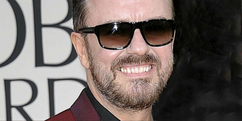 FREKK FYR: Ricky Gervais, kjent fra TV-serien "The Office" fleipet med Jodie Foster under Golden Globe-utdelingen. FREKK FYR: Ricky Gervais, kjent fra TV-serien "The Office" fleipet med Jodie Foster under Golden Globe-utdelingen.