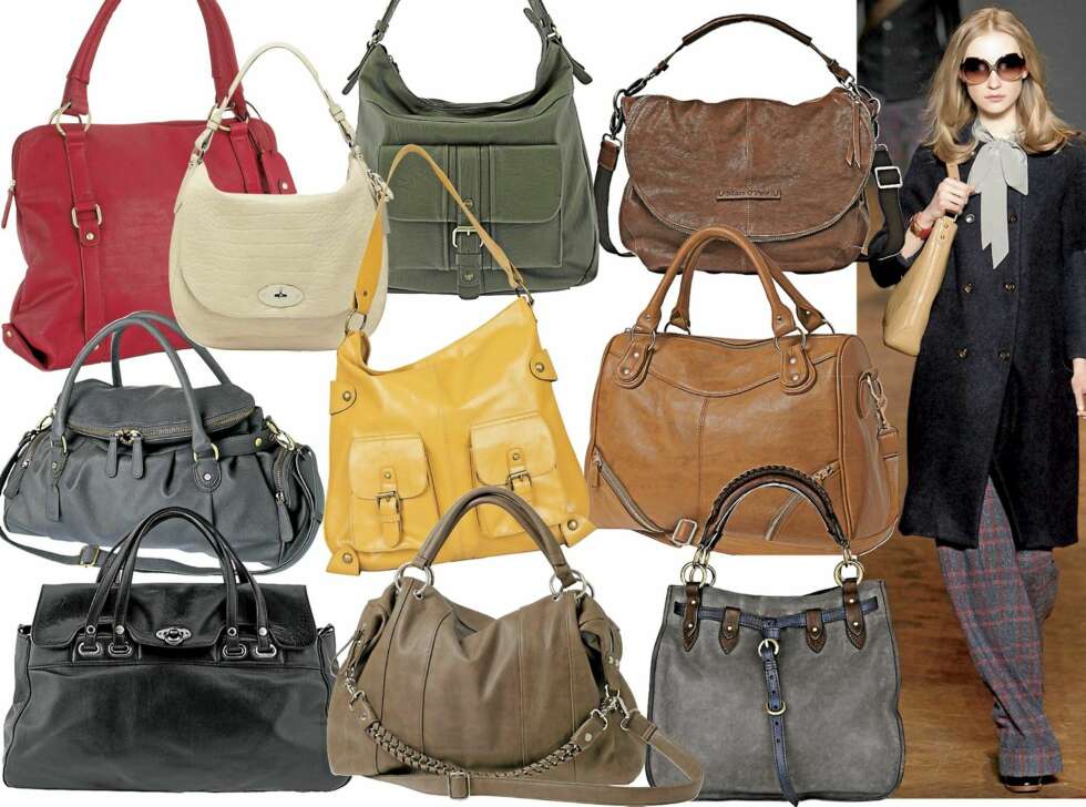 VESKER: F.v. Rød veske fra Accessorize, kr 419, beige luksus fra Mulberry, kr 8750, grønn veske fra Ecco, kr 899, brun skinnveske fra Marc O`Polo, kr 2999, grå veske fra Mexx, kr 699, gul veske fra Cubus, kr 299, brun veske fra Morris, kr 399, svart veske fra Tosca Blu, kr 2800, brungrå veske fra Morris, kr 399, blågrå veske fra Miu Miu, kr 9650. VESKER: F.v. Rød veske fra Accessorize, kr 419, beige luksus fra Mulberry, kr 8750, grønn veske fra Ecco, kr 899, brun skinnveske fra Marc O`Polo, kr 2999, grå veske fra Mexx, kr 699, gul veske fra Cubus, kr 299, brun veske fra Morris, kr 399, svart veske fra Tosca Blu, kr 2800, brungrå veske fra Morris, kr 399, blågrå veske fra Miu Miu, kr 9650.