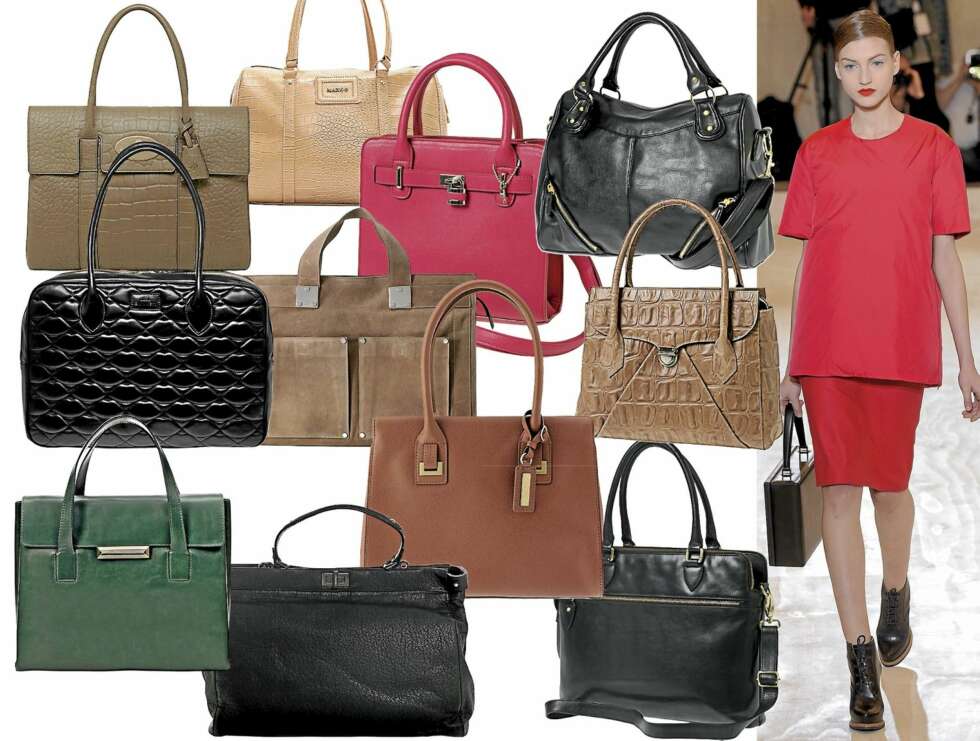 VESKER: F.v. Vakkert og elegang fra Mulberry, kr 8750, lys beige fra Mango, kr 499, stramt i rødt fra Morris, kr 349, sort med glidlås fra Morris, kr 399, sort og sober fra Lulu Guinness, kr 2750, skinnveske med lommer fra Filippa K, kr 2500, klassisk fra Don Donna, kr 1795, grønn og skjønt fra Zara, kr 1395, sort skinnveske fra Whyred, kr 3379, brun skinnveske fra Ecco, sort med glidelås fra Rizzo, kr 1995. VESKER: F.v. Vakkert og elegang fra Mulberry, kr 8750, lys beige fra Mango, kr 499, stramt i rødt fra Morris, kr 349, sort med glidlås fra Morris, kr 399, sort og sober fra Lulu Guinness, kr 2750, skinnveske med lommer fra Filippa K, kr 2500, klassisk fra Don Donna, kr 1795, grønn og skjønt fra Zara, kr 1395, sort skinnveske fra Whyred, kr 3379, brun skinnveske fra Ecco, sort med glidelås fra Rizzo, kr 1995.