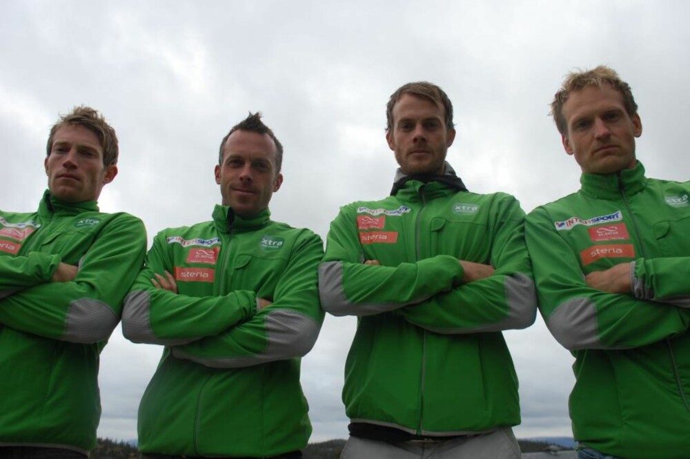 STAKESTERK KVARTETT: F.v Simen Østensen, Anders Aukland, Jørgen Aukland og Jerry Ahrlin utgjør Tean Xtra i Marcialonga. STAKESTERK KVARTETT: F.v Simen Østensen, Anders Aukland, Jørgen Aukland og Jerry Ahrlin utgjør Tean Xtra i Marcialonga.
