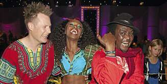 PÅKJØRT: Stella Mwangis far, Jeff Mwangi Kwirikia, ble påkjørt og drept tirsdag. Her er han sammen med datteren og Asmund Grinaker under "Skal vi danse." PÅKJØRT: Stella Mwangis far, Jeff Mwangi Kwirikia, ble påkjørt og drept tirsdag. Her er han sammen med datteren og Asmund Grinaker under "Skal vi danse."